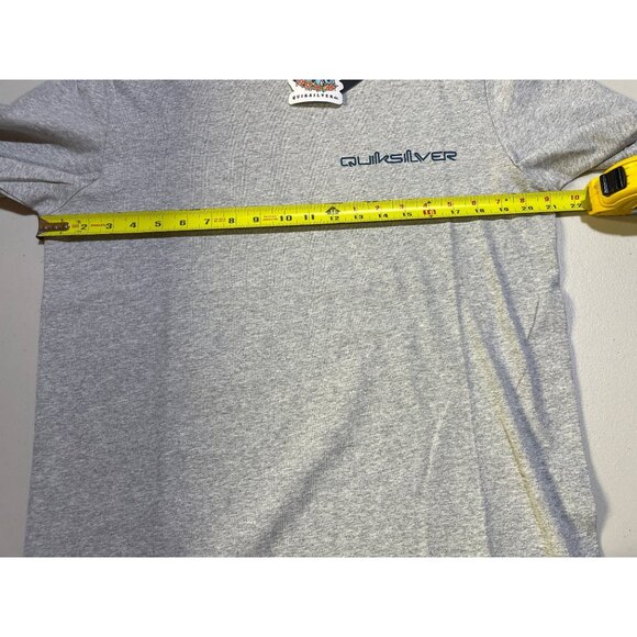 Quiksilver Mens Medium T-Shirt Kauai Heather Gray Logo Print Cotton Crew Neck - Picture 8 of 14